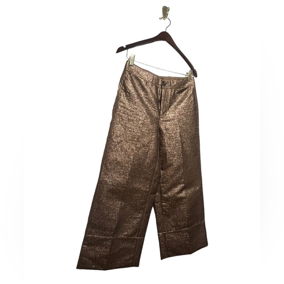 NWT MADEWELL Emmett Wide-Leg Crop Pants Metallic 27 - Picture 9 of 14